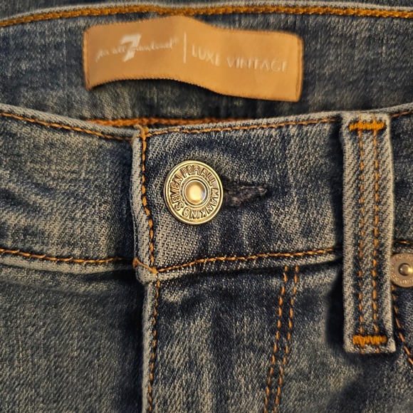 7 for All Man Kind Mankind High Waist Ankle Skinny Distressed Jeans Women 27 - Picture 4 of 10